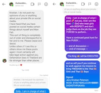 two screenshots of a text message